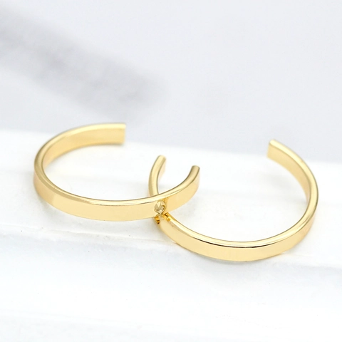 DIY Fournitures Bijouterie Laiton Plaqué Or Véritable Pendentif Anneau Ouvert Demi Cercle Pour Création Boucles d'Oreilles