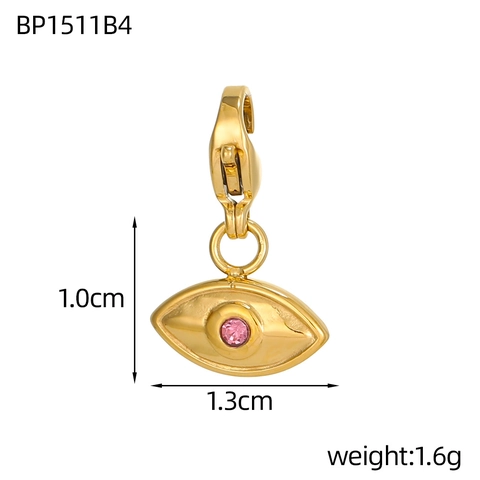 Retro Stainless Steel Evil Eye Charms For Jewelry Making Gold Plated Rhinestone Celestial Star Moon Pendants For Women