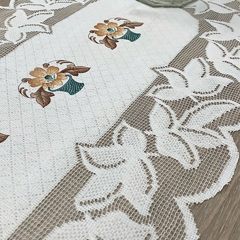 French Vintage Hollow Lace Table Runner With Floral Embroidery For Dining Room Coffee Table Home Decoration
