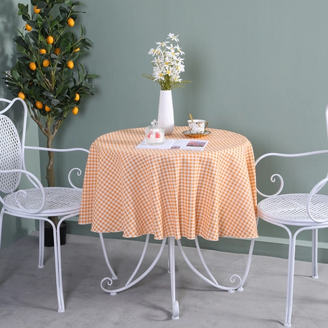 Moderne Minimalistische Ronde Tafelkleed Nordisch Gingham Geruit Polyester Tafelkleed Voor Eetkamer Keuken Huis Picknick Decor