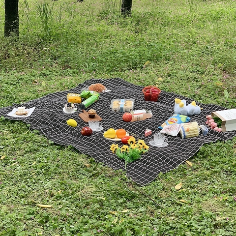 Grande Tappetino da Picnic Impermeabile a Scacchi Coperta da Esterno Antiumidità Tappeto da Prato Portatile per Campeggio e Viaggi