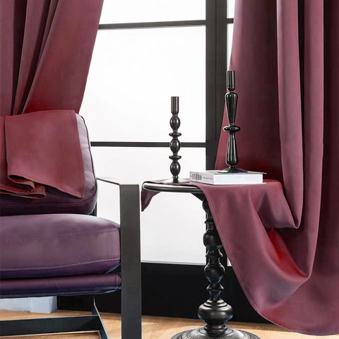 Modern Minimalist Solid Color Blackout Curtains Grommet Polyester Window Treatment For Bedroom Living Room Soundproof Decor