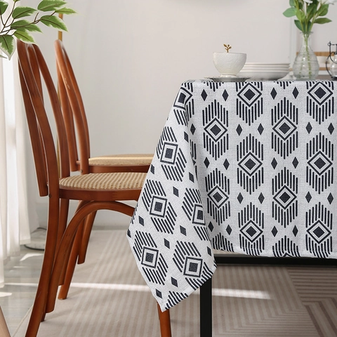 Modern Minimalist Polyester Rectangle Tablecloth Nordic Style Oilproof Dustproof Decorative Dining Table Cover Home Kitchen Decor