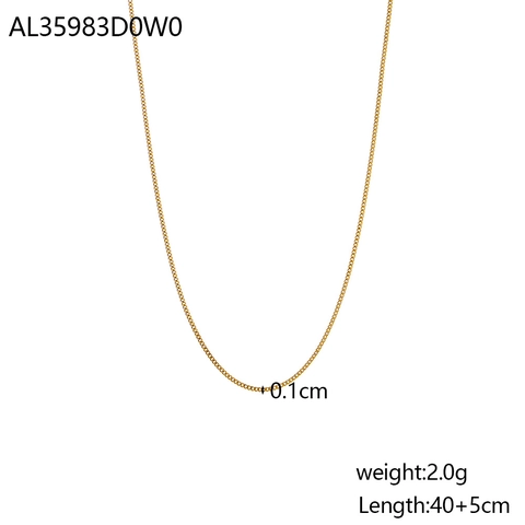 Minimalistisch 14K Verguld Roestvrij Staal Dunne Schakelketting 0.1cm Curb Chain Voor DIY Sieraden Maken Accessoires Dames