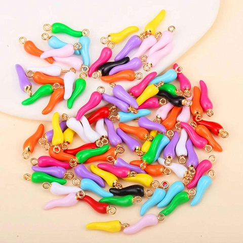 Stainless Steel Enamel Italian Cornicello Chili Pepper Charms Pendants For Jewelry Making DIY Necklace Bracelet Accessories
