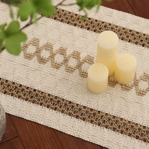 Amerikanischer Vintage Bohemian Baumwolle Leinen Tischläufer Mit Quasten Gewebtes Geometrisches Streifenmuster Dekorative Tischdecke Für Esszimmer Küche