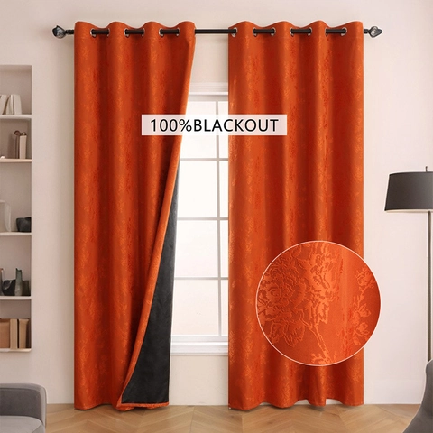 Moderne Tende Oscuranti Totale Jacquard Floreale Occhielli Isolate Termicamente Tende per Camera da Letto e Soggiorno