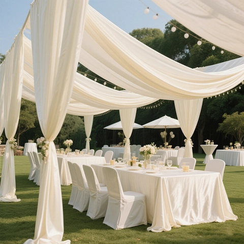 Solid Color Chiffon Style Table Runner Polyester Sheer Fabric Table Decoration For Wedding Party Banquet Ceremony Home Decor