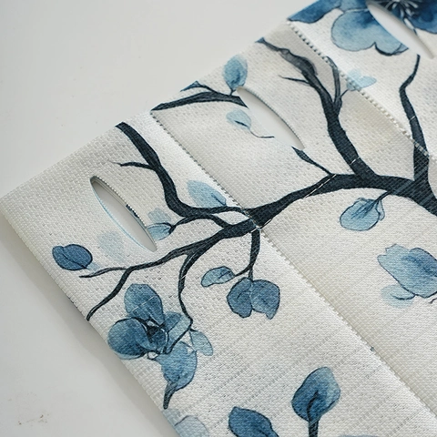New Chinese Style Printed Folding Door Curtain Polyester Fabric Partition Curtain For Kitchen Bathroom Household Privacy Screen