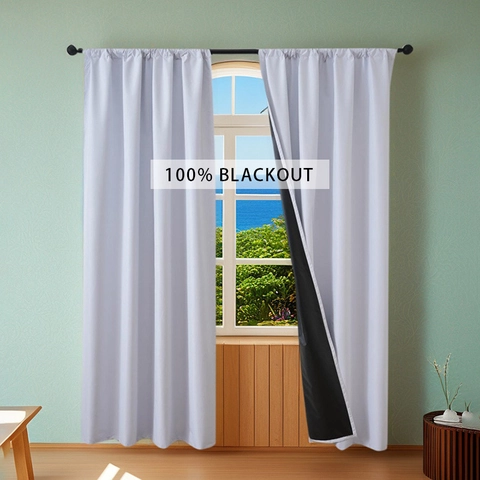 Tende Oscuranti in Tinta Unita Minimaliste Moderne per Camera da Letto Soggiorno in Poliestere Tasca per Asta Tende Termiche Isolate
