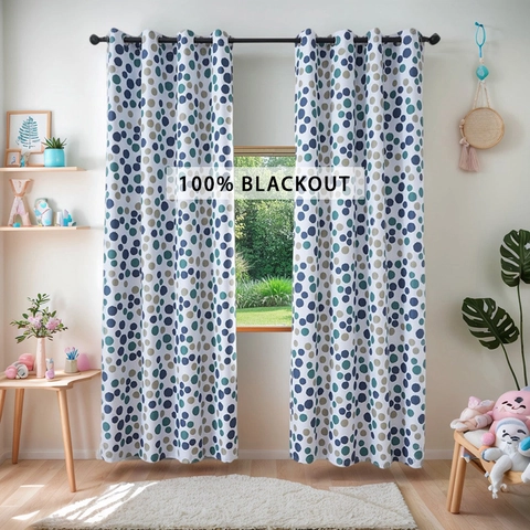 Nordic Blackout Printed Polyester Curtains For Living Room Bedroom Sun Protection Thermal Insulated Window Drapes
