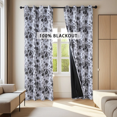 Tende Oscuranti Stampate Minimaliste Nordiche in Poliestere Floreale Geometrico Protezione Solare Isolamento Termico per Camera da Letto Soggiorno Balcone