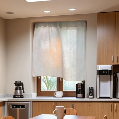 Cortina de Puerta de Lino Estilo Japonés Minimalista Moderno Color Sólido Poliéster Lino Divisor Privacidad Cortina Cocina
