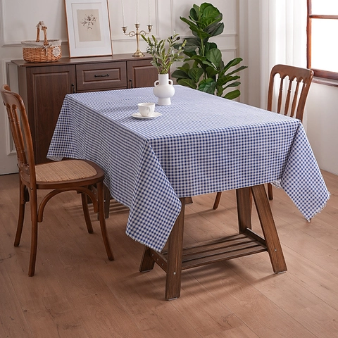 Κορεατικό Στυλ Ποιμενικό Gingham Τραπεζομάντιλο Πολυεστέρα Ορθογώνιο Κάλυμμα Γραφείου Διακοσμητικό Προστασία από Σκόνη Σπίτι