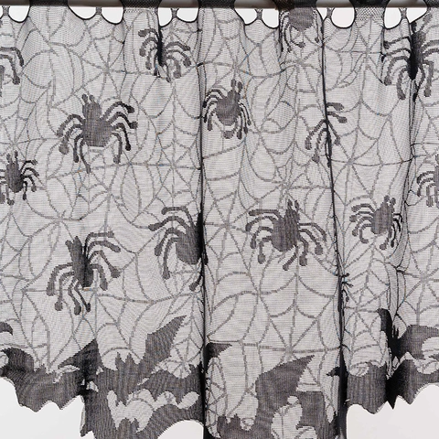 Halloween Schwarz Spitze Spinnennetz Türvorhang Fledermaus Rand Fenster Vorhang Mystery Gothic Home Party Dekor