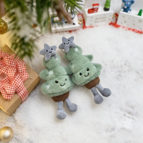 Simpatici Ornamenti Natalizi in Peluche a Forma di Albero e Mela Pendenti Soffici per Feste in Casa Decorazione dell'Albero di Natale