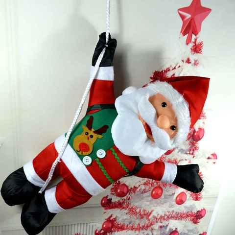 Addobbo Natalizio Babbo Natale Da Appendere Corda Da Arrampicata Scala Altalena Peluche Renna Per Festa Di Natale Casa Parete