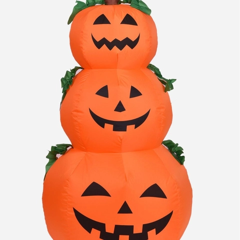 Halloween Aufblasbare Gestapelte Kürbisse Eingebaute LED Lichter Wasserdicht Polyester Jack-O-Lantern Für Hof Rasen Deko