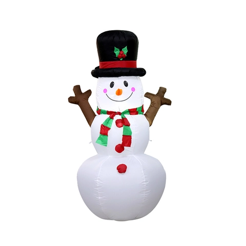Grote Opblaasbare Sneeuwpop Kerst Buitendecoratie Met LED Licht Tak Armen Polyester Opblaasbare Sneeuwpop Voor Tuin Decoratie