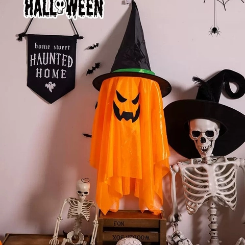 Halloween Leuchtende Geist Hängedekoration LED Beleuchtete Zaubererhut Geist Requisite Für Innen Außen Party Deko