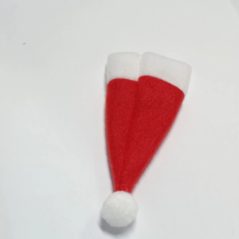 Mini Gorros de Navidad Para Decoración de Piruletas Rojo Blanco Tela No Tejida Pequeños Gorros de Papá Noel Para Fiesta Dulces DIY Decoración