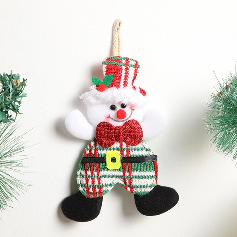 Christmas Hanging Ornaments Santa Snowman Reindeer Gnome Fabric Burlap Pendants Decorative Holiday Tree Decor Bell