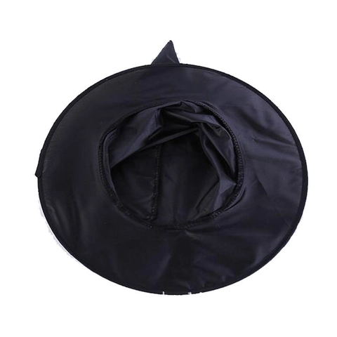 Halloween Black Witch Hat Pointed Wizard Hat For Women Polyester Cosplay Costume Accessory Wide Brim Party Decor