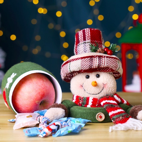 Barattoli Caramelle Natale Babbo Natale Pupazzo di Neve Renna Scatola Regalo Contenitore Feltro Decorazioni Festa Casa