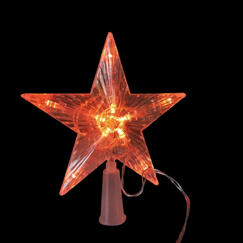 LED Christmas Tree Star Topper Plastic Glowing Five-Pointed Star Light Battery Or Plug Powered Holiday Decoration Light