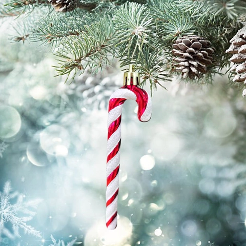 Glitter Christmas Candy Cane Hanging Ornaments Spiral Painted Xmas Tree Decoration Festive Home Party Decor Ornaments