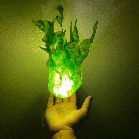 Halloween Floating Fireball Prop LED Lighted Cloth PVC Flame Ornament For Cosplay Party Handheld Magic Fire Prop Decoration
