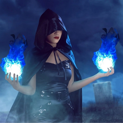 Halloween Magie Schwebender Flammenball Handgehalten Glühender LED Feuerball Für Cosplay Party Kreative Dekoration Fantasie Zubehör