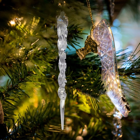 Weihnachten Transparente Acryl Spirale Eiszapfen Ornamente Für Weihnachtsbaum Dekoration Klare Kunststoff Hängende Eissäulen
