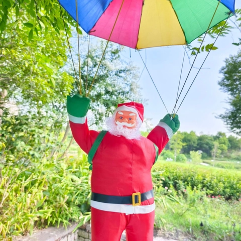 Kerst Parachute Kerstman Hangende Decoratie Veelkleurig Feestelijk Buiten Thuis Ornament Voor Vakantie Feest Decoratie