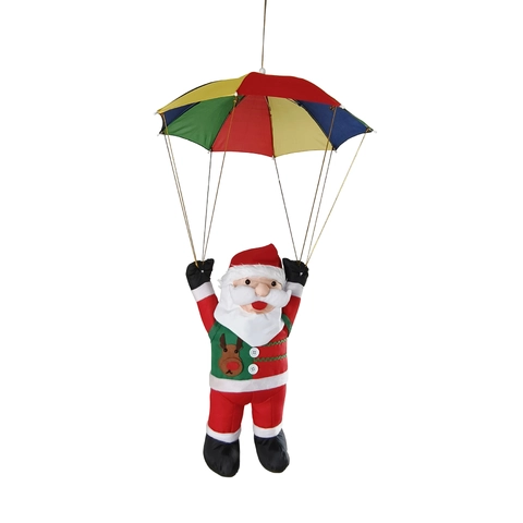 Décoration Suspendue Père Noël Parachute Noël Ornement Figurine Père Noël Multicolore pour Extérieur Maison Centre Commercial Fête Cadeau