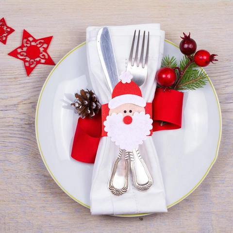 Weihnachten Weihnachtsmann Serviettenringe Vliesstoff Festliche Tischdekoration Für Hotel Zuhause Party Esstisch Zubehör