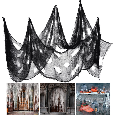 Halloween Gruseliges Tuch Horror Gaze Dekoration Für Spukhaus Party Szene Distressed Netzstoff Deko Zubehör