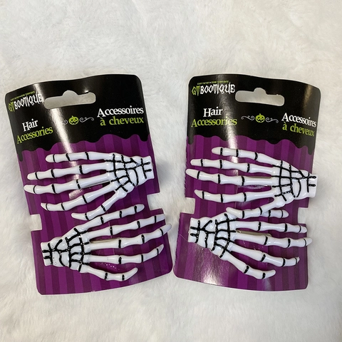 Halloween Skeletthand Haarspangen Kunststoff Geisterklaue Knochen Haarnadeln Gothic Grusel Party Haarschmuck Damen Mädchen
