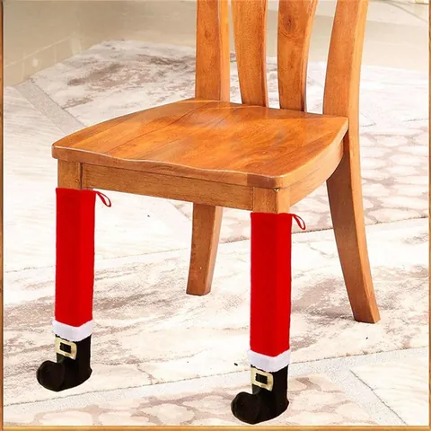 Kerst Tafel Stoel Poothoezen Kerstman Laarzen Stijl Niet-geweven Stof Meubels Vloerbeschermers Feestelijke Decoraties