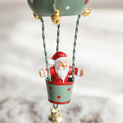 Nordico Ferro Arte Mongolfiera Decorazione Appesa di Natale Babbo Natale Pupazzo di Neve Renna Albero di Natale Con Campane