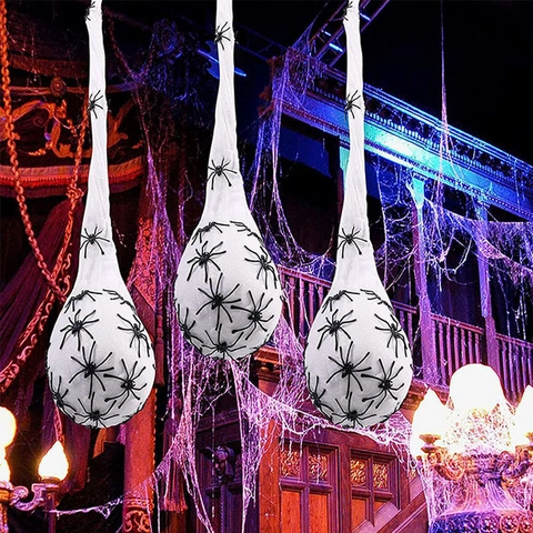 Halloween Glühende Spinnenei-Säcke Hängende Dekoration Mit Realistischen Spinnen Für Party Garten Veranda Wand Home Ornament