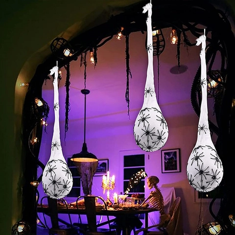 Halloween Glühende Spinnenei-Säcke Hängende Dekoration Mit Realistischen Spinnen Für Party Garten Veranda Wand Home Ornament