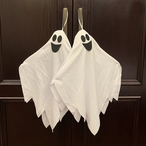 Halloween Decorazione Fantasma Appeso Bianco Spaventoso Sorriso Viso Stoffa Fantasma Pendente Per Cortile Portico Festa Atmosfera