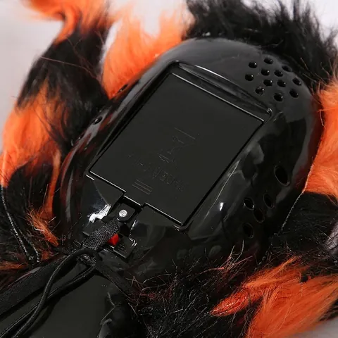 Halloween Große Leuchtende Spinne Requisite Orange Schwarz Gestreift Plüsch Lila LED Licht Gruselig Outdoor Party Deko