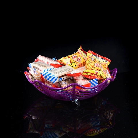 Piatto Frutta Ragnatela di Halloween Cesto di Caramelle in Plastica per Decorazione Bar Festa Ornamento Casa Multicolore