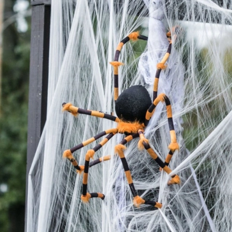 Riesige Halloween Plüsch Spinne Realistische Pelzige Spinne Dekoration Für Draußen Party Requisiten Schwarz Bunte Spinnen