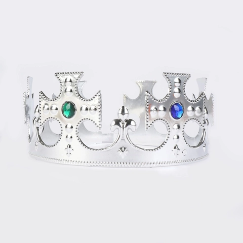 Corona in Plastica Galvanica per Bambini Forniture per Feste in Costume di Halloween Corona da Re Regina in Oro Argento