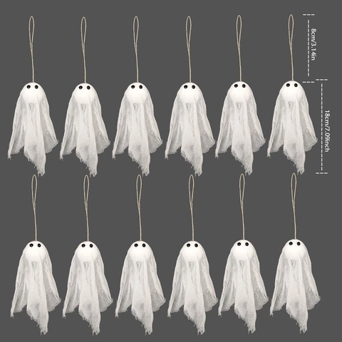Σετ Διακόσμησης Φαντασμάτων Halloween Κρεμαστό Φάντασμα από Λευκή Γάζα για Εσωτερικό Εξωτερικό Χώρο Πάρτι Σπίτι Κήπο Διακόσμηση