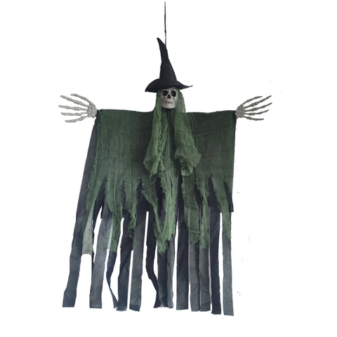 Strega Appesa di Halloween Scheletro Fantasma Oggetti di Scena Luce LED Spaventoso Casa Stregata Decor per Interni Esterni