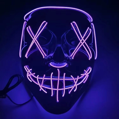 Halloween Gruselige LED Leuchtmaske EL Draht Horror Maske Für Maskerade Cosplay Kostüm Party Requisite Für Erwachsene